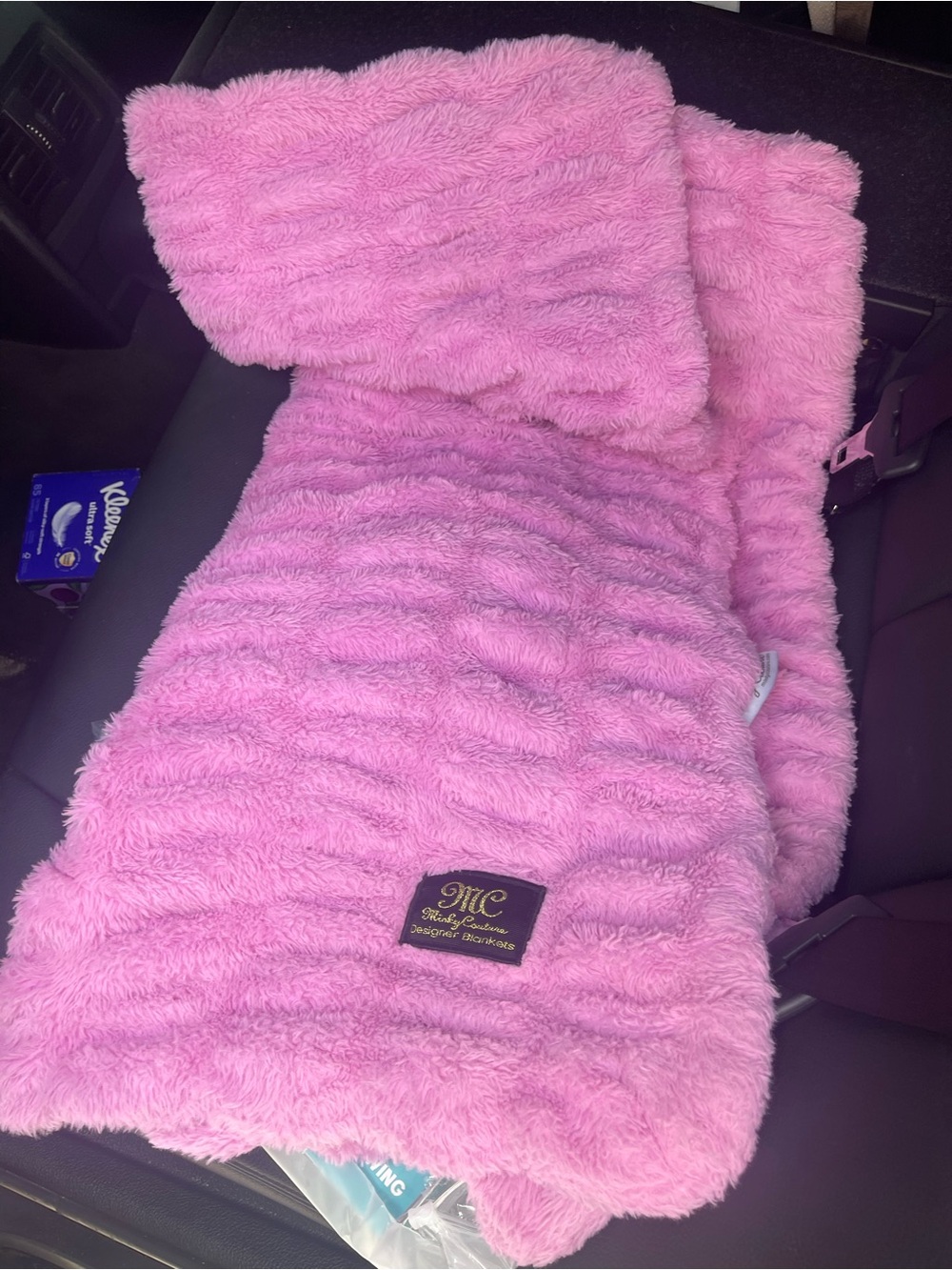 Plush Minky Pink Fuzzy infant blanket